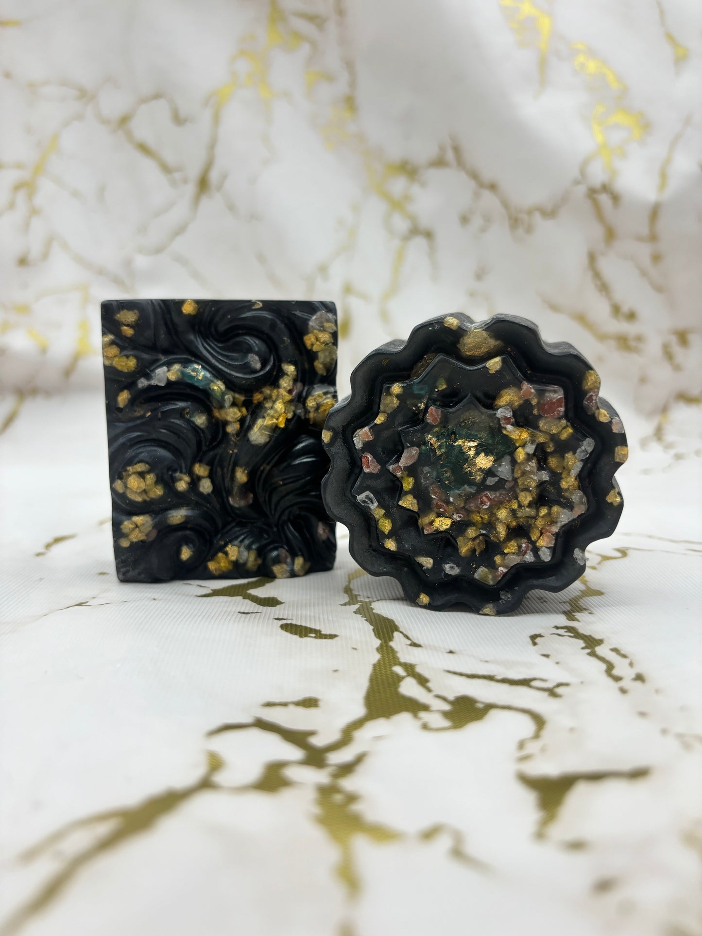 Charcoal Facial Soap with Gold Flakes