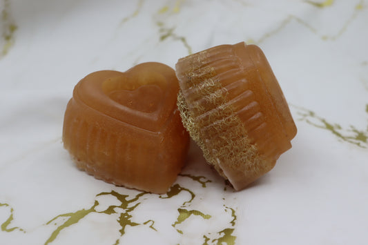 Heart Glycerin Soap with Natural Luffa (2 Scents)