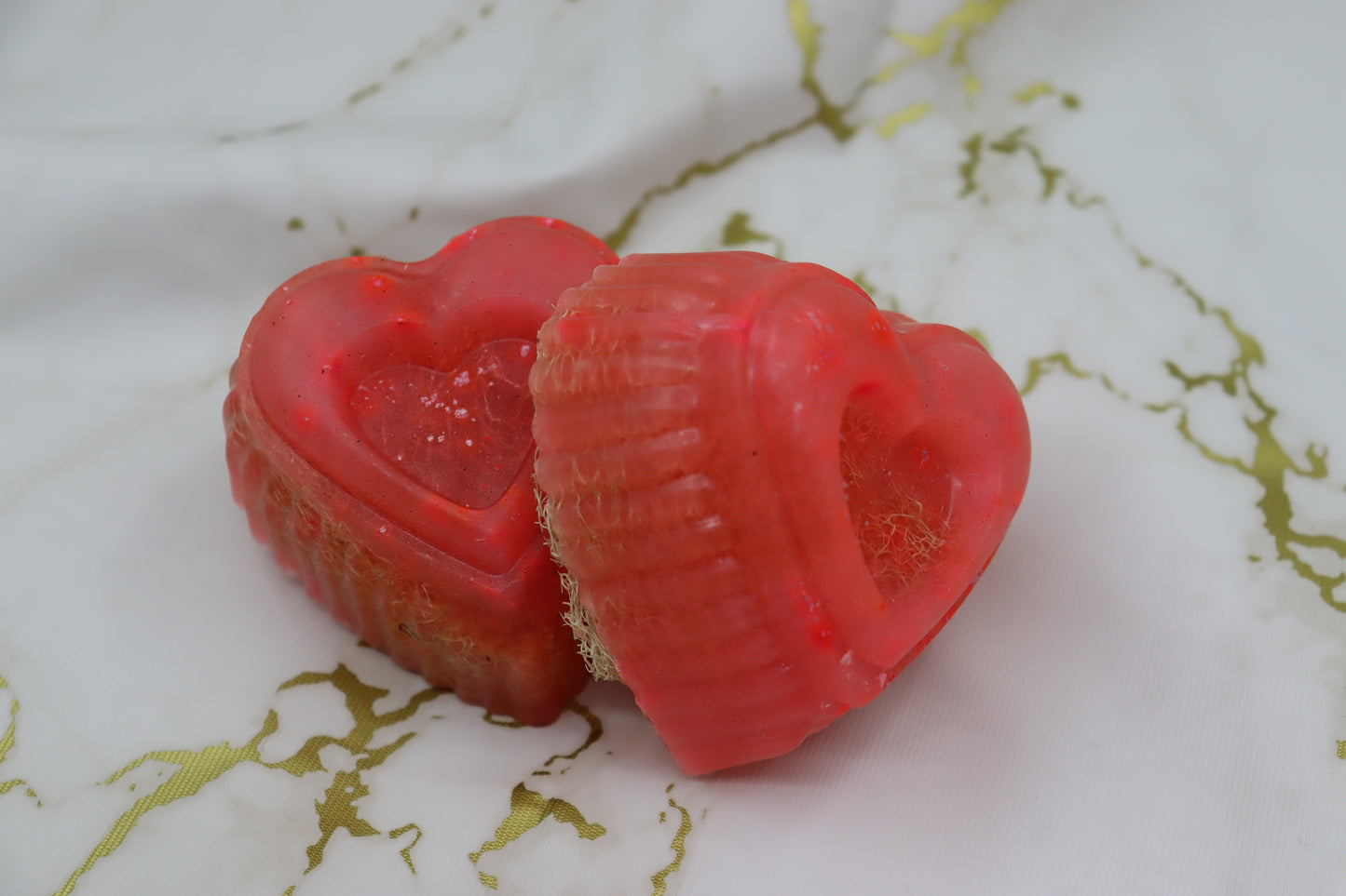 Heart Glycerin Soap with Natural Luffa (2 Scents)